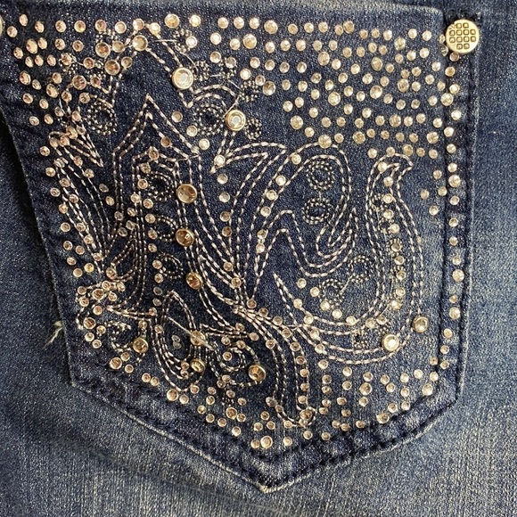 V Christina Rhinestones Embroidered Denim Jeans - Picture 3 of 12